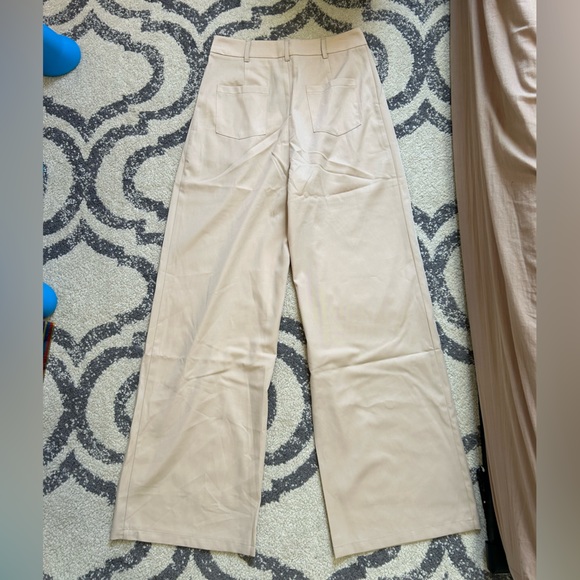 NWT PrettyLittleThing Natural Stone Floaty Tailored Wide Leg Trousers - Picture 10 of 10